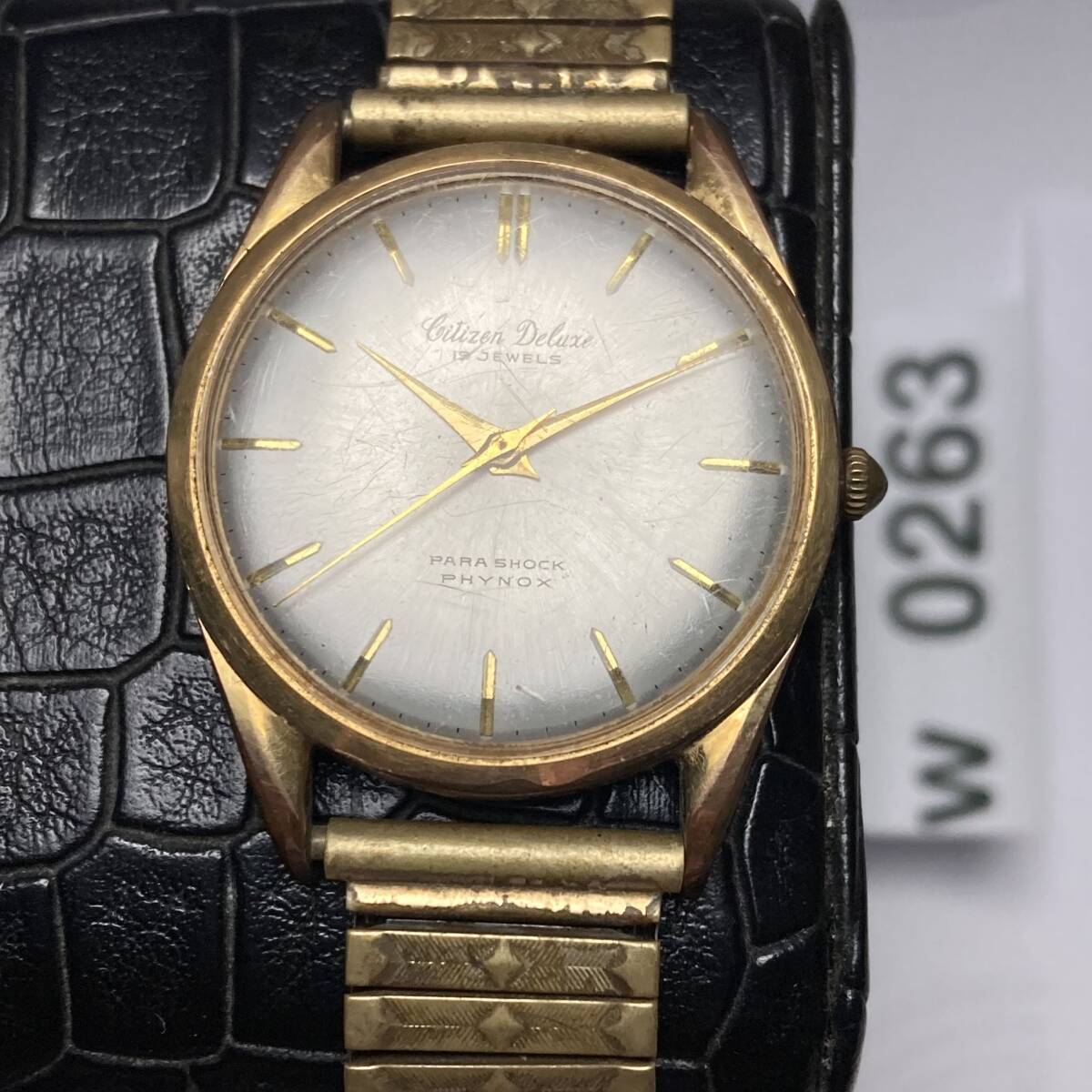 1000円スタート 腕時計 シチズン Citizen Deluxe 19 JEWELS PARA SHOCK 