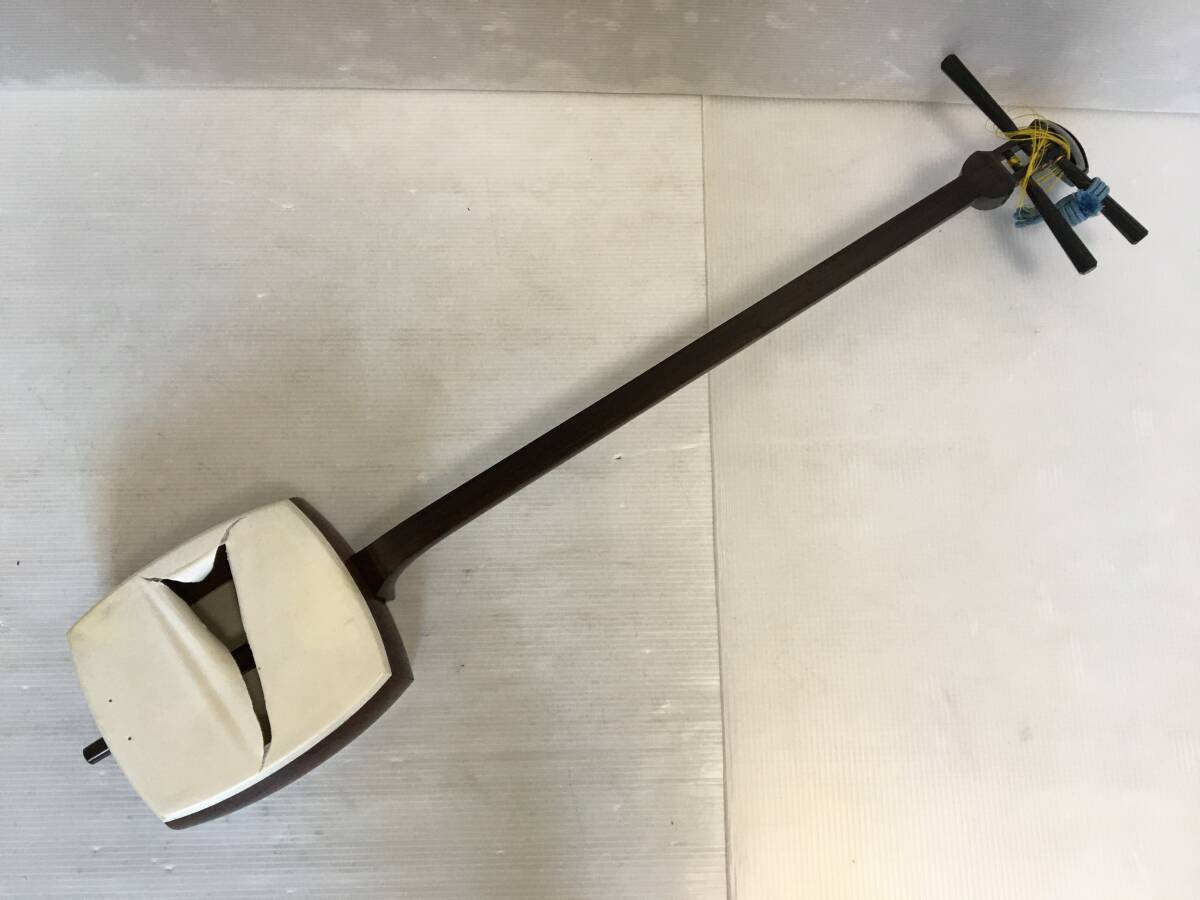 正寸 □ 丸打胴 二本溝 三味線 98cm 紫檀? 細棹2.4cm