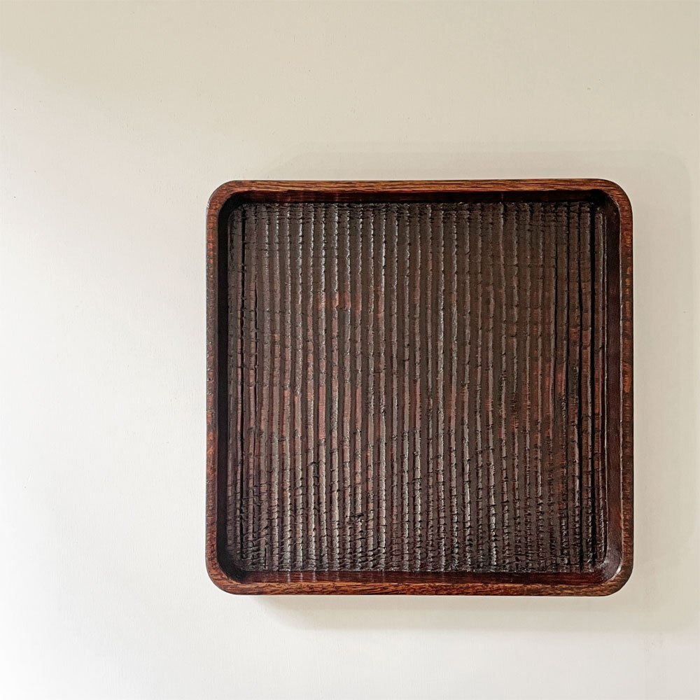 ◎ 佃眞吾 Shingo Tsukuda 我谷盆 八寸 ウッドトレイ 24×24cm 栗材