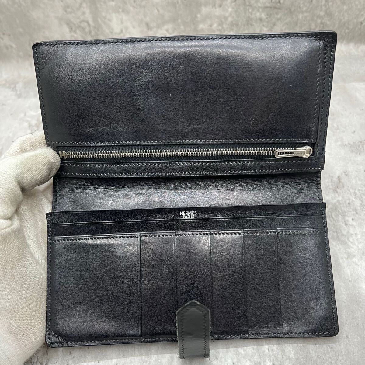 美品】エルメス HERMES ベアン クラシック 長財布 二つ折り財布 