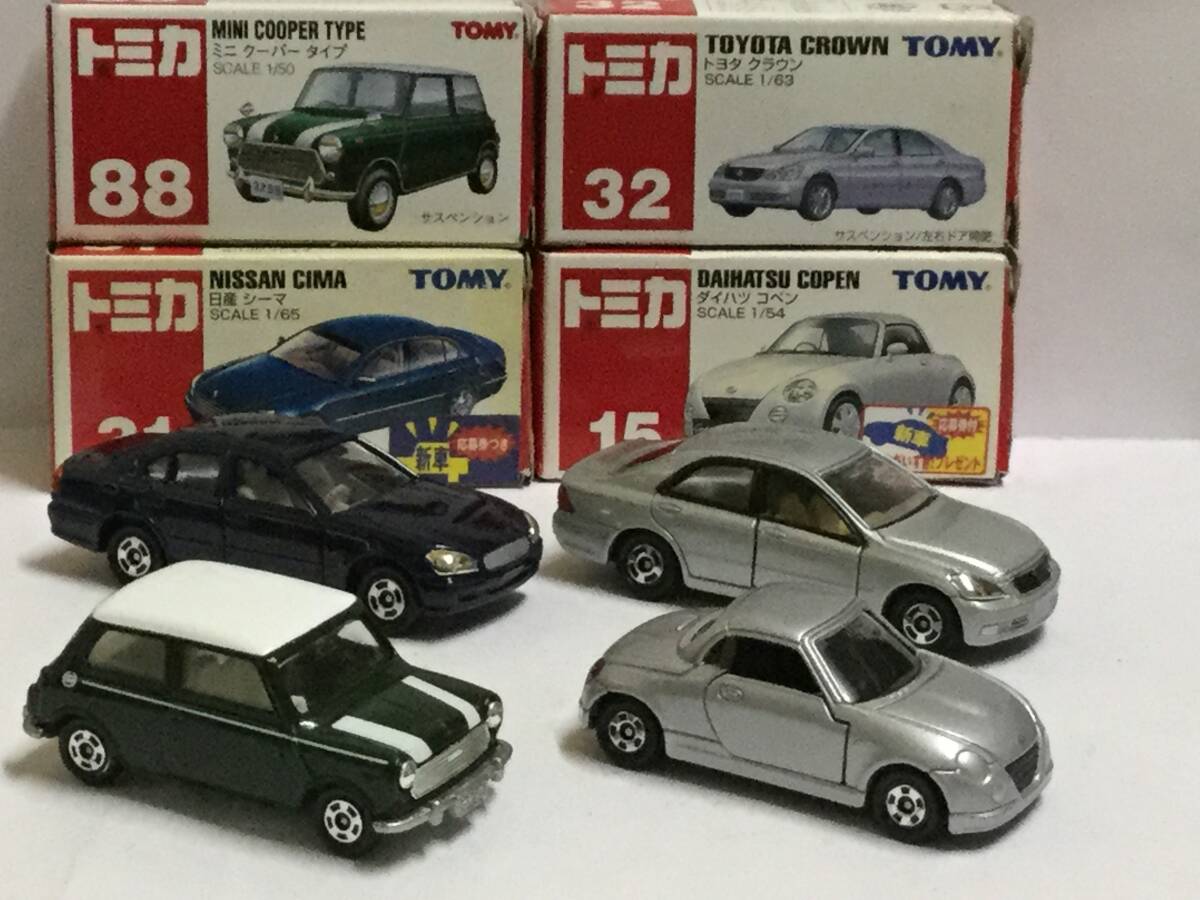 トミカ 絶版 赤箱 ミニクーパータイプ/ ニッサン プリメーラ 等 8台 