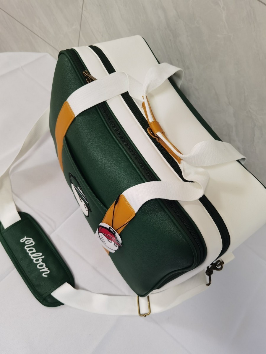 値下げ☆マルボンゴルフ☆malbon golfボストンバッグ ホワイトマルボン