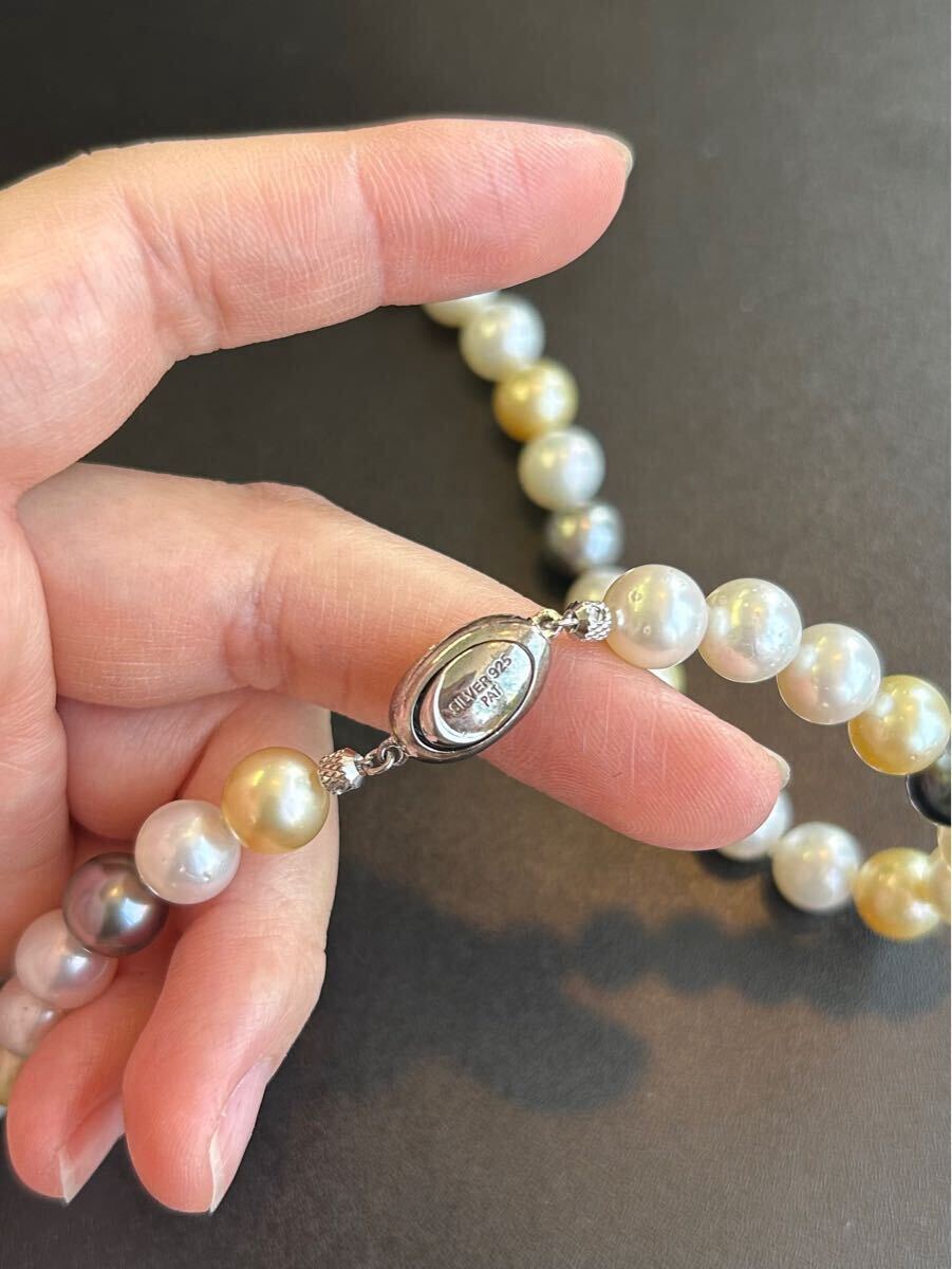 パール ネックレス SILVER 925 PAT 刻印あり 58.5g_4