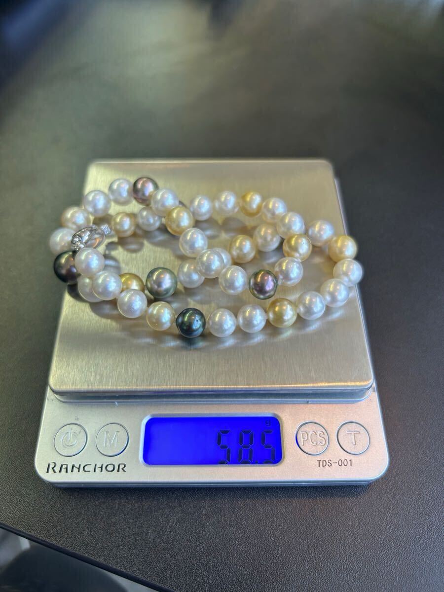 パール ネックレス SILVER 925 PAT 刻印あり 58.5g_6