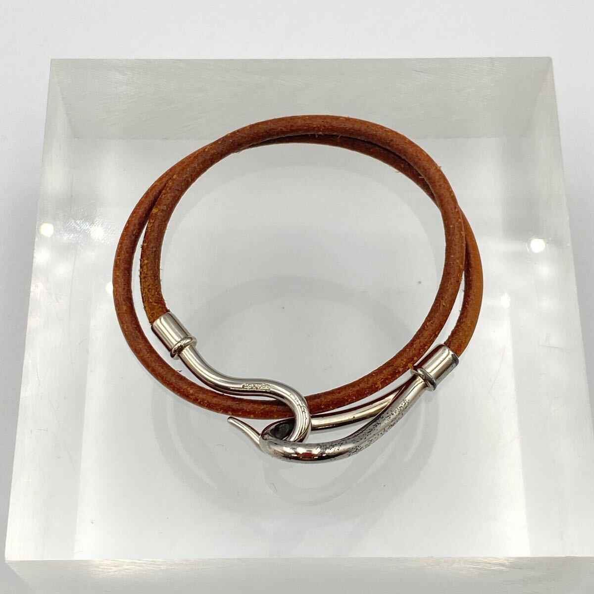 HERMES エルメス レザーブレスレット ブレスレット レザー ブラック 