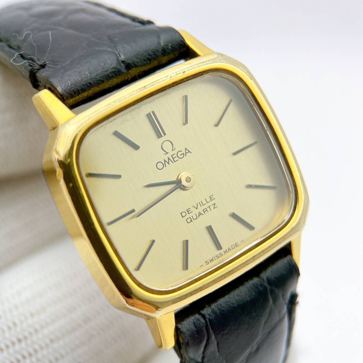 稼働品】美品 オメガ OMEGA デビル DEVILLE 腕時計 クオーツ QZ 