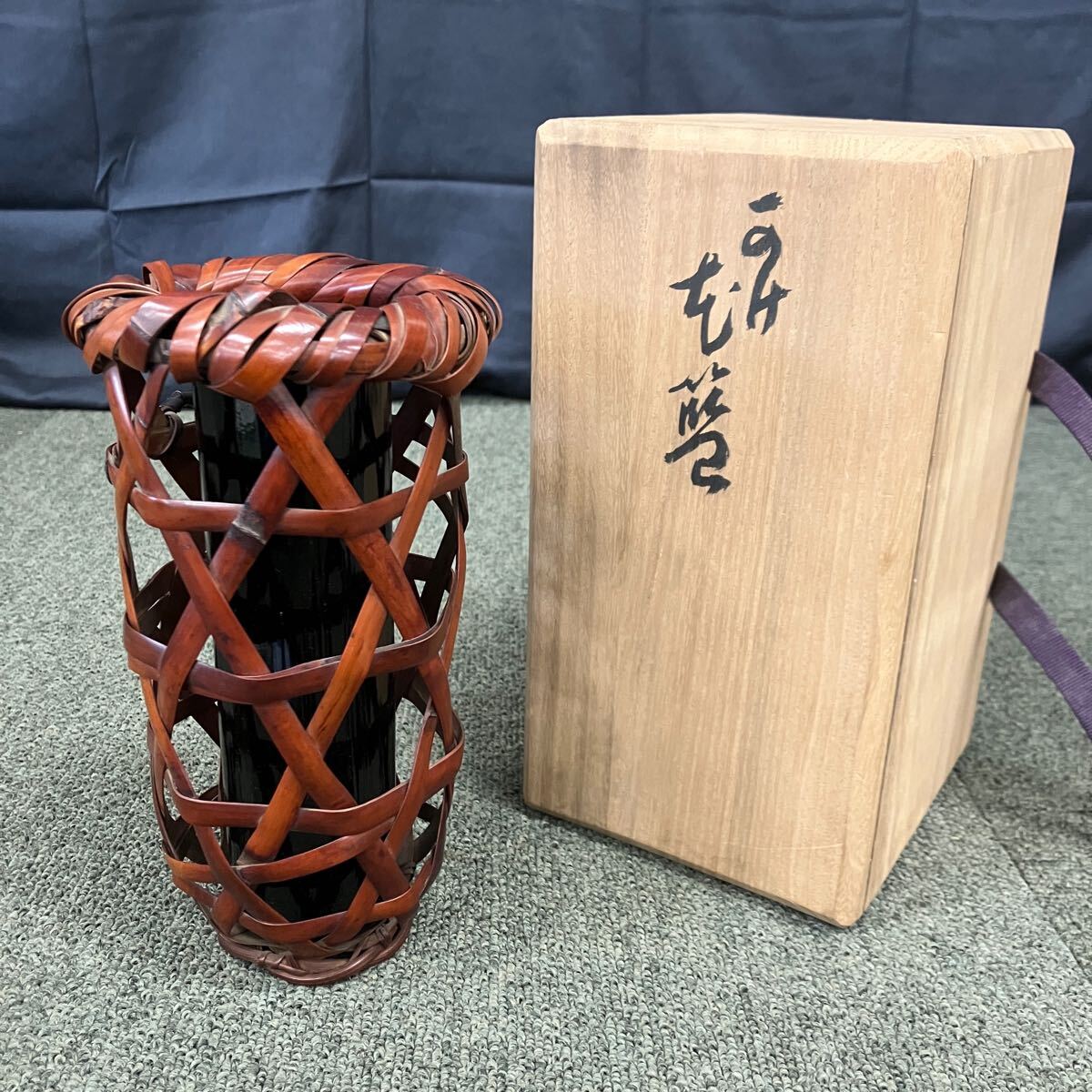 花籠 花入 Yahoo!オークション 竹籠 花篭 花生 花器 竹細工 花籠」木工、竹
