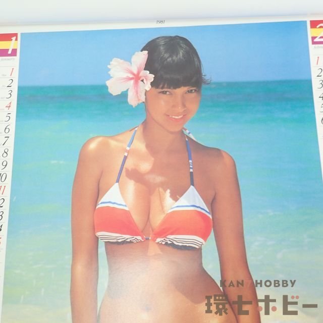 0QJ71◆未裁断 当時物 アグネス・ラム 楽園のビーナス カレンダー 1981年[同梱何枚でも送料一律]/ポスター 昭和レトロ アイドル 水着 送80_5