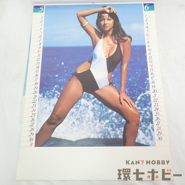 0QJ71◆未裁断 当時物 アグネス・ラム 楽園のビーナス カレンダー 1981年[同梱何枚でも送料一律]/ポスター 昭和レトロ アイドル 水着 送80_8