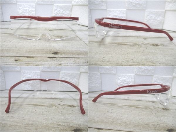 1J019SZ◎Hazuki　ハズキルーペ　 CE　LS　1.6X 1.85X 　ラージ　レッド　パープル　2点セット◎中古品_2