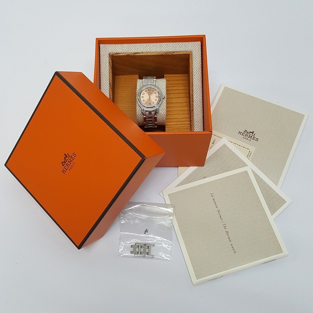 エルメス クリッパー CL4.210 オレンジ クォーツ レディース 時計 美品 ジャンク品》HERMES エルメス クリッパー CL4.210 レディース クォーツ