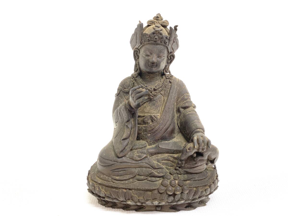 〇826 中国美術 古い仏像 チベット仏 骨董品 高さ10.5cm 仏教美術 古銅 