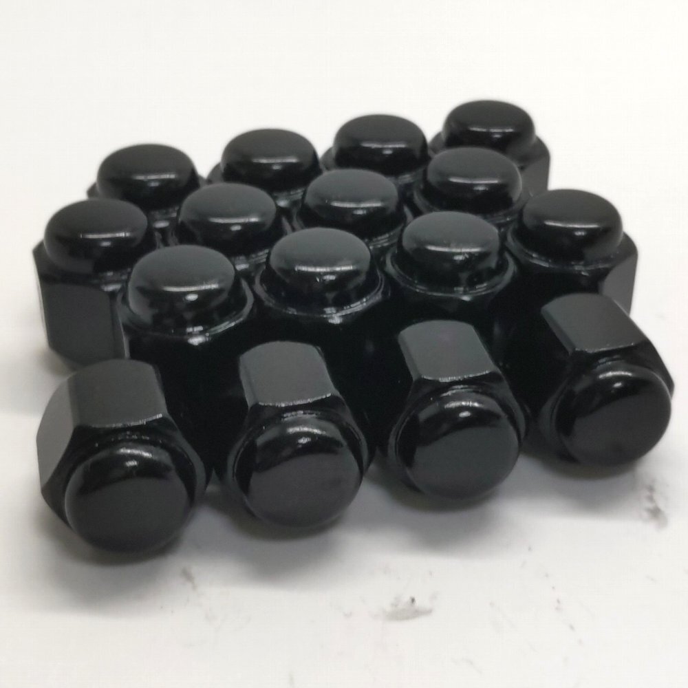 旧三菱軽自動車対応 27mm ロンスター スーパーショート ホイールナット黒 16個セット 21HEX 12-1.5 4穴