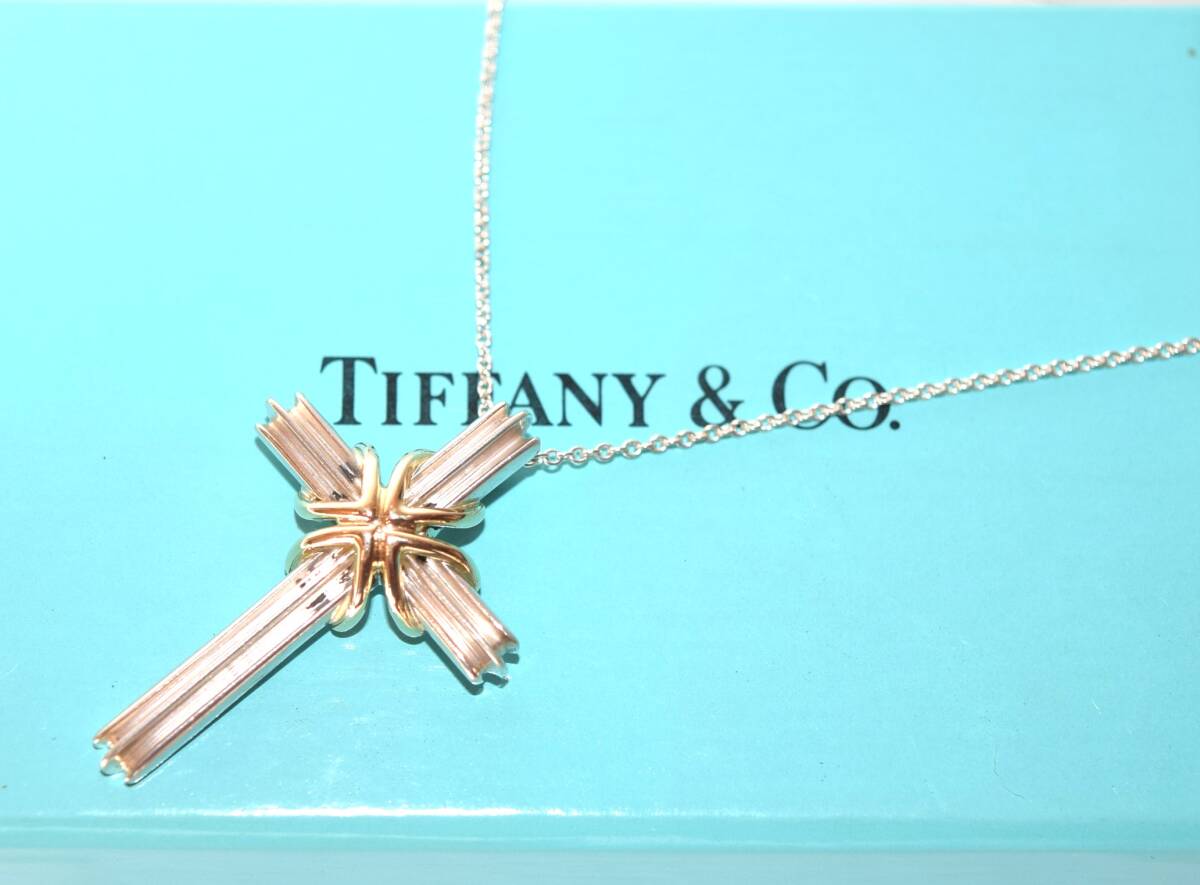 TIFFANY&Co. ティファニー シルバー ゴールド シグネチャー クロス