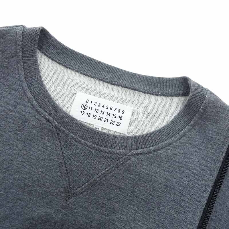 MAISON MARGIELA ダブルジップ デザイン クルーネック スウェット 