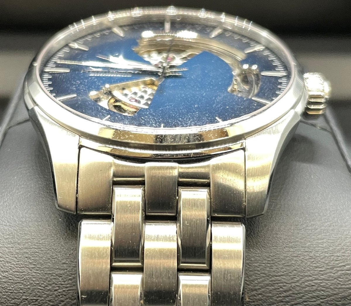 HAMILTON ハミルトン ジャズマスター Open Heart オープンハート H326750 自動巻き 腕時計☆良品☆[77-0119-O2]