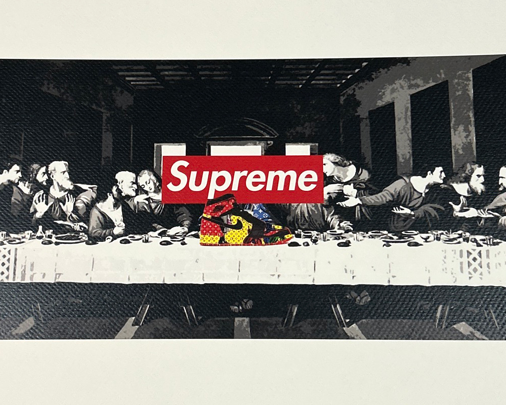 DEATH NYC、エアジョーダン モチーフ、アートポスター、限定100部 世界限定100枚 DEATH NYC 最後の晩餐 SUPREME ルイヴィトン ジョーダン