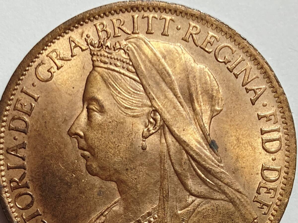 1円スタート! ・1901 イギリス 1ペニー青銅貨 ビクトリア