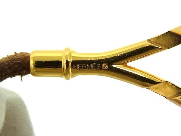 1円 HERMES エルメス アタメ レザー ゴールド金具 ブレスレット 