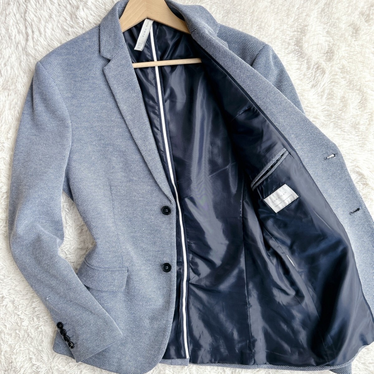 テーラードジャケット ZARA XL 希少サイズ グレー 人気 トレンド MAN 