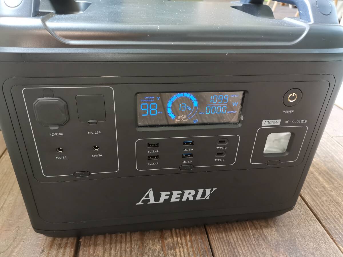 AFERIY ポータブル電源 大容量 リン酸鉄リチウム蓄電池 2000W(サージ4000W)