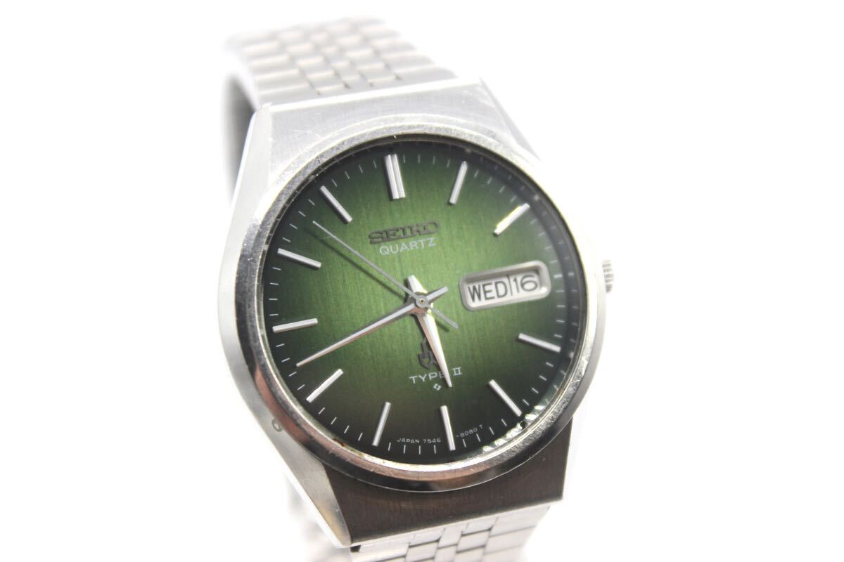 低 価格 通販ファッション - セイコーTYPE2 7546-7000 稼働 電池新品 
