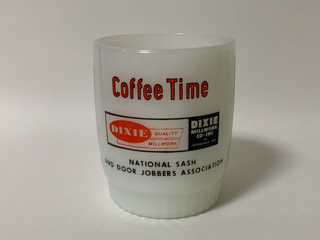 ☆1960年代 Fire-King スタッキングマグ リブドボトム Coffee Time