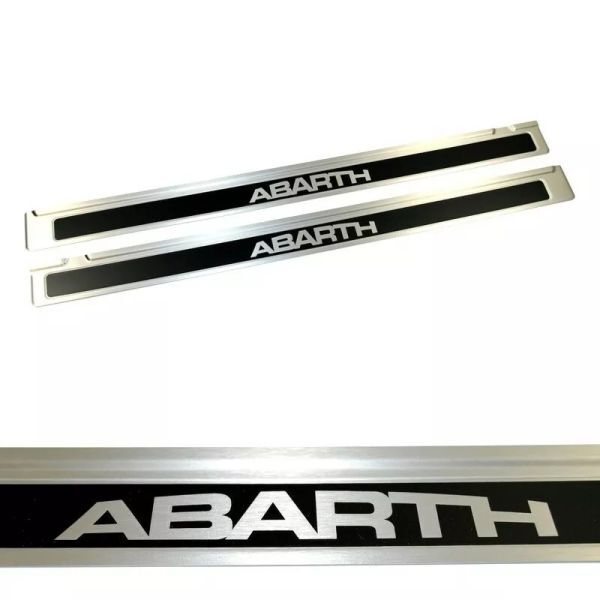 アバルト純正 ABARTH ロゴ スカッフプレート 1set ABARTH 595 695 フィアット 500 ドアシルプレート ドアステップガード サイドシルガード_2