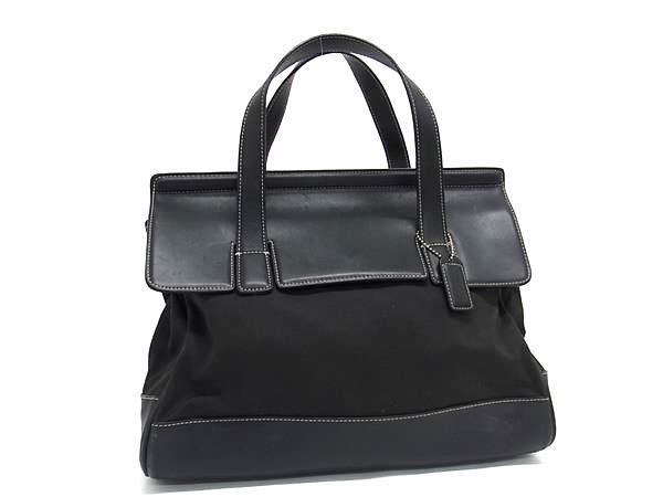 1円 COACH コーチ 7705 レザー×キャンバス ハンドバッグ トートバッグ