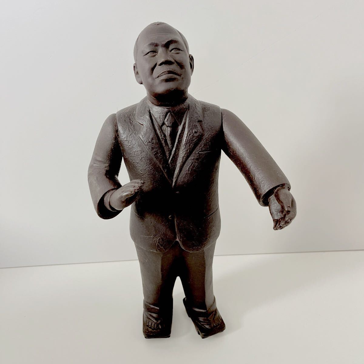 人形 元内閣総理大臣 : レア 七福神 高さ約8.5㎝ 彫刻 共箱 刻印