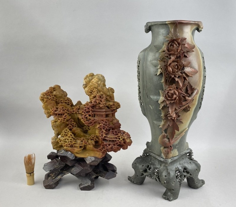 寿山石　石彫刻　花鳥、ハスの花　美術彫刻芸術品 Amazon.co.jp: 寿山石花彫刻 花 筍 鑑賞石 置物 飾り 玉石 天然石 品