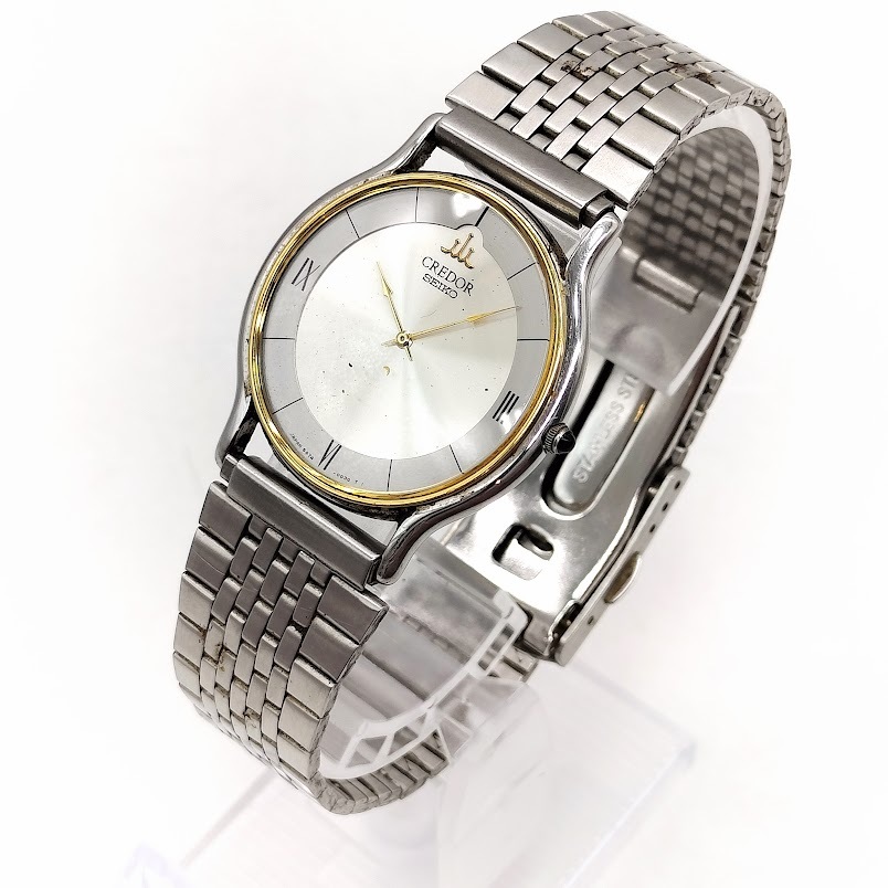 S-39】 SEIKO CREDOR 5A74-0020 18KT BEZEL 腕時計 セイコー
