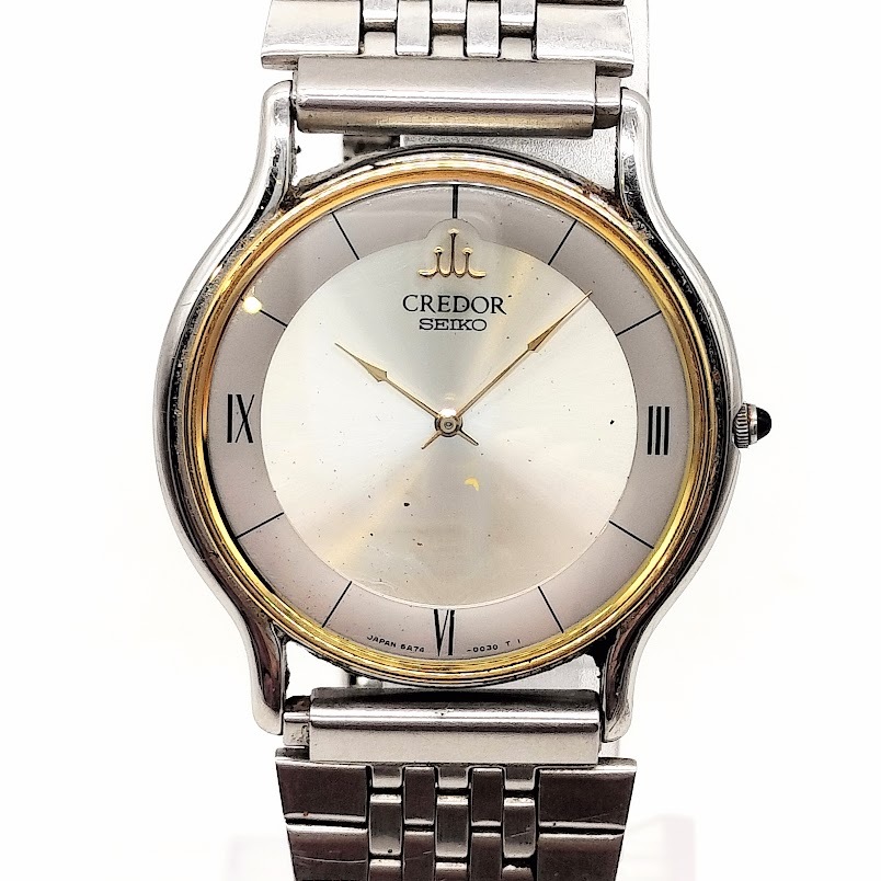 S-39】 SEIKO CREDOR 5A74-0020 18KT BEZEL 腕時計 セイコー