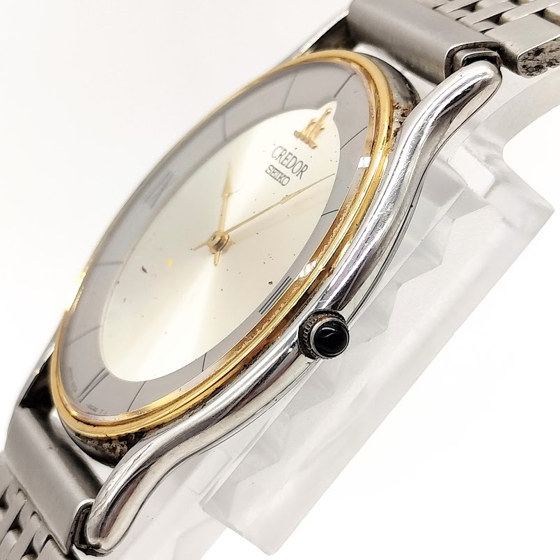 S-39】 SEIKO CREDOR 5A74-0020 18KT BEZEL 腕時計 セイコー