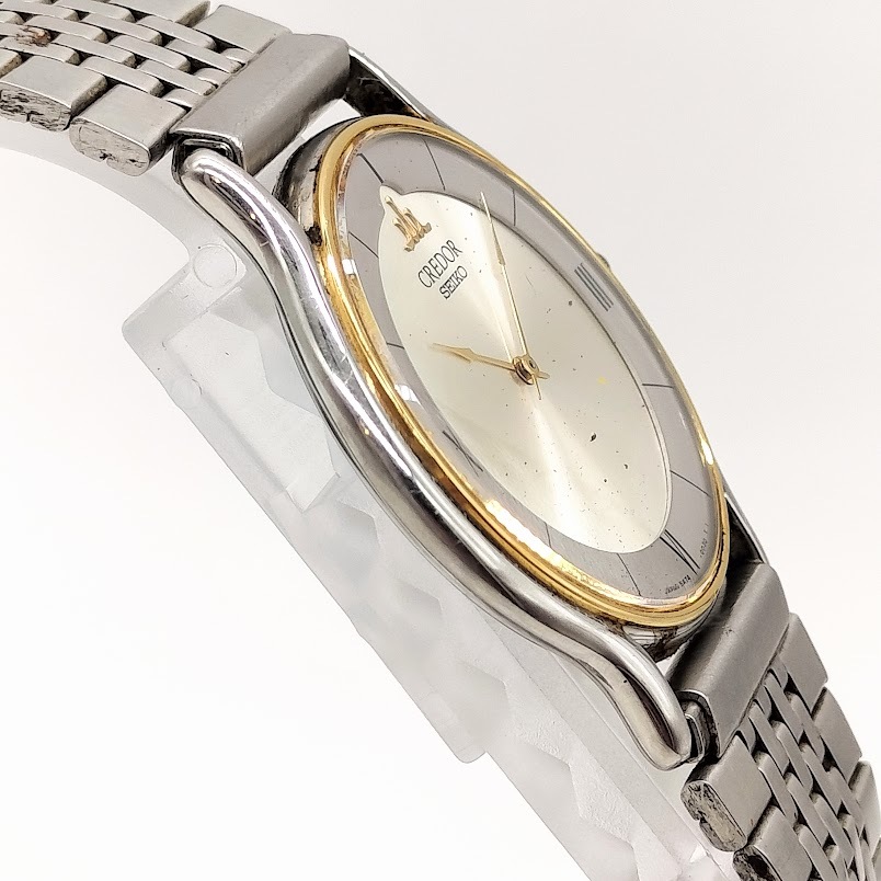 S-39】 SEIKO CREDOR 5A74-0020 18KT BEZEL 腕時計 セイコー