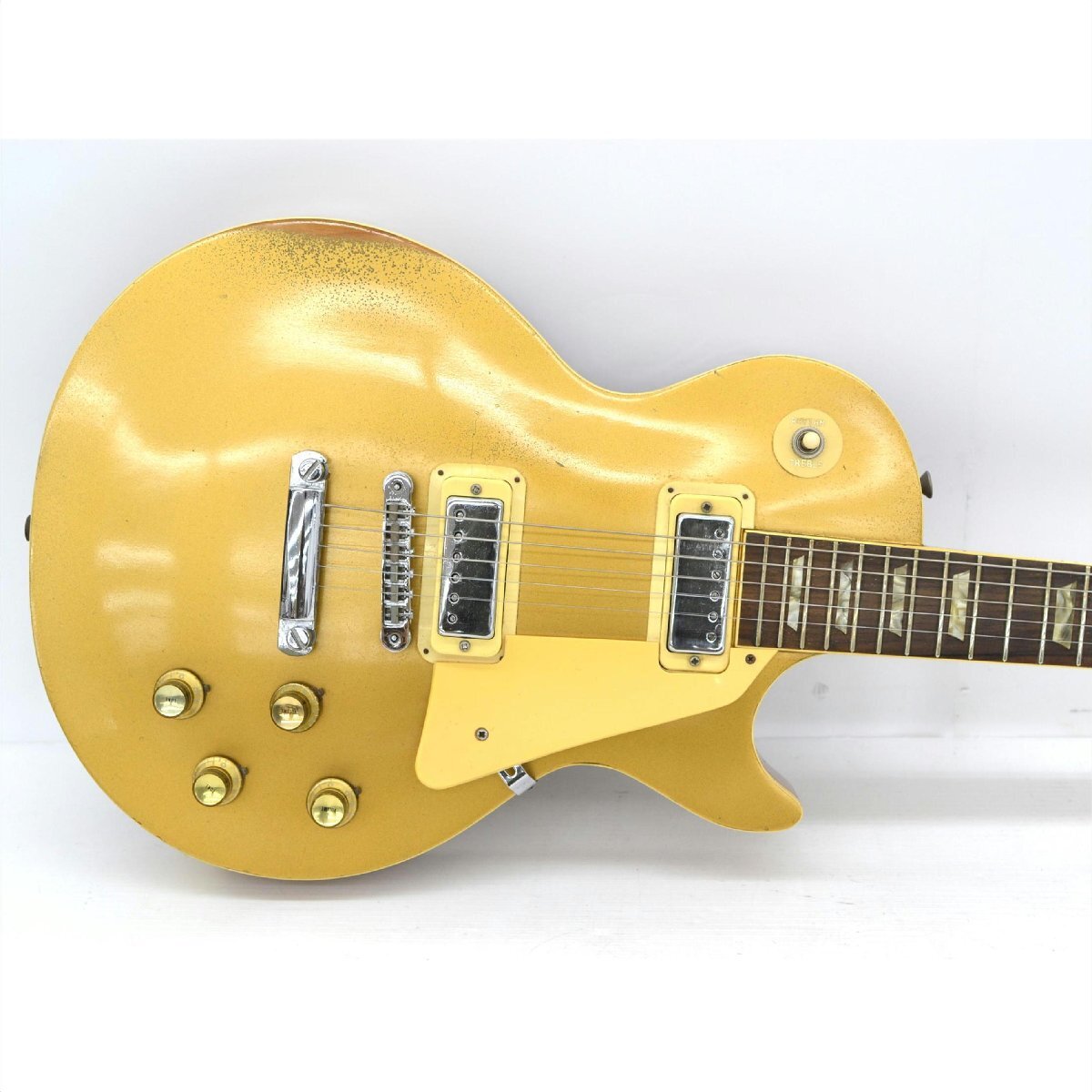 1円【ジャンク】gaban ギャバン/lespaul deluxタイプ エレキギター/75