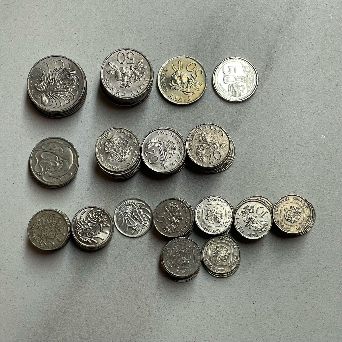 1円スタート シンガポール ドル 硬貨 まとめ 24.7ドル コイン(アジア