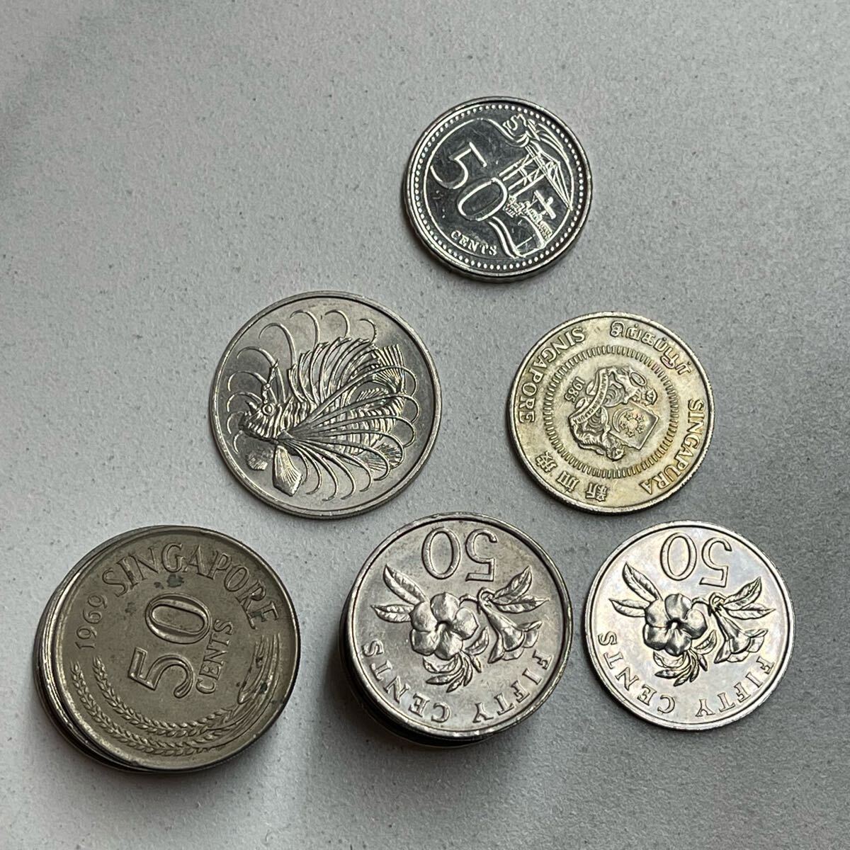 1円スタート シンガポール ドル 硬貨 まとめ 24.7ドル コイン(アジア