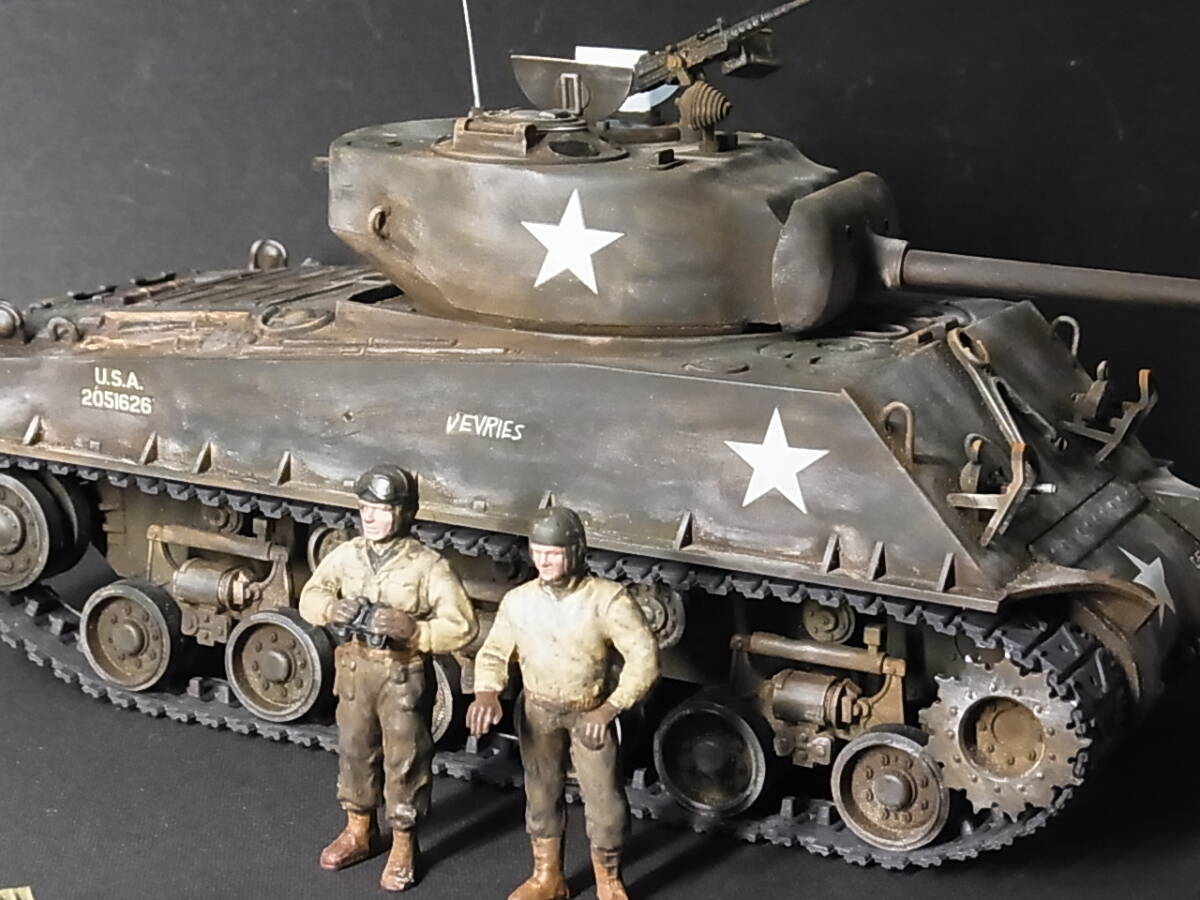 1/35 M4シャーマン戦車シングルのジャンク完成品_9