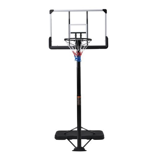 バスケットゴール 高さ8段階調節 公式＆ミニバス対応 200-305cm 移動可 工具付き ゴールネット バックボード リング ミニバス 一般用1.7_1