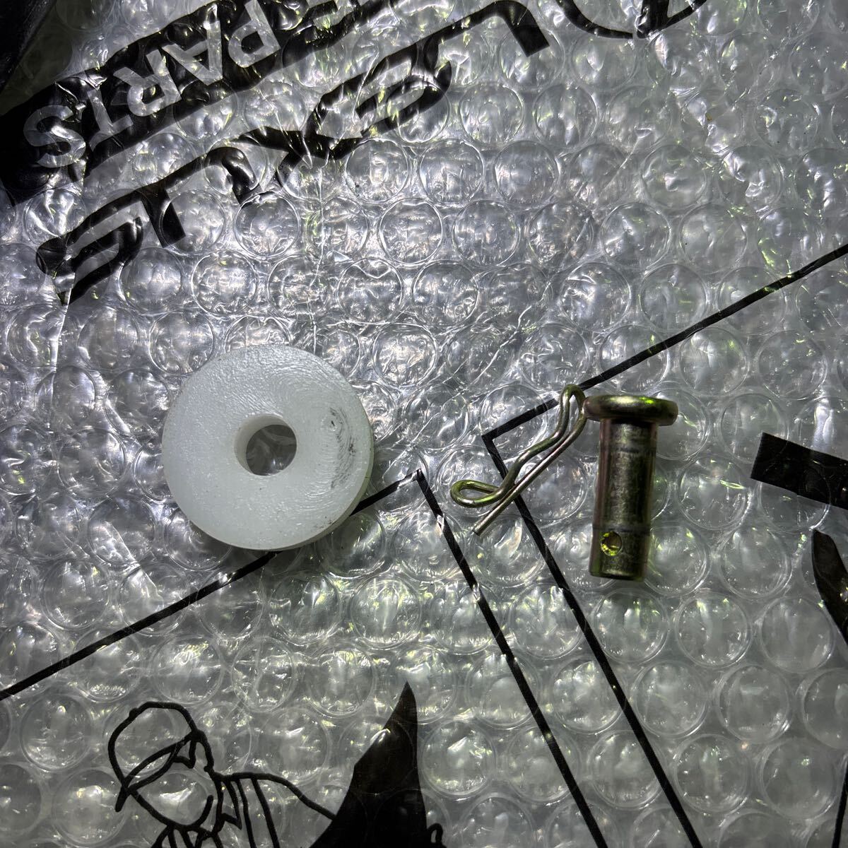 aa6pa マツダ　オートザム　キャロル　サイドブレーキ　ハンドブレーキ　ピン　カラー付き　美品_5