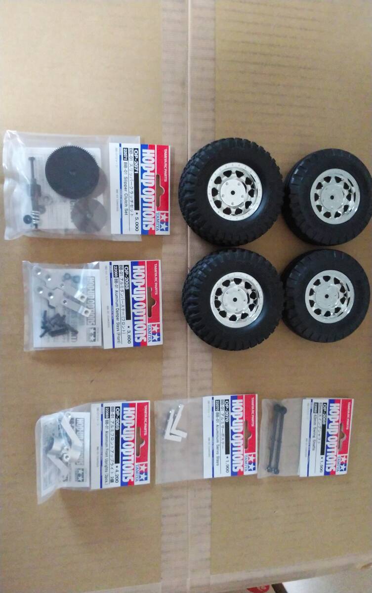 【送料無料】タミヤ 1/10RCカー BBX(BB-01シャーシ)＋オプションパーツ5点＋タイヤ&ホイールセット【即決】_4