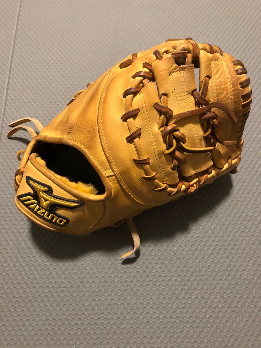 ミズプロの硬式用ファーストミット(右利き)カラー(イエロー)_1