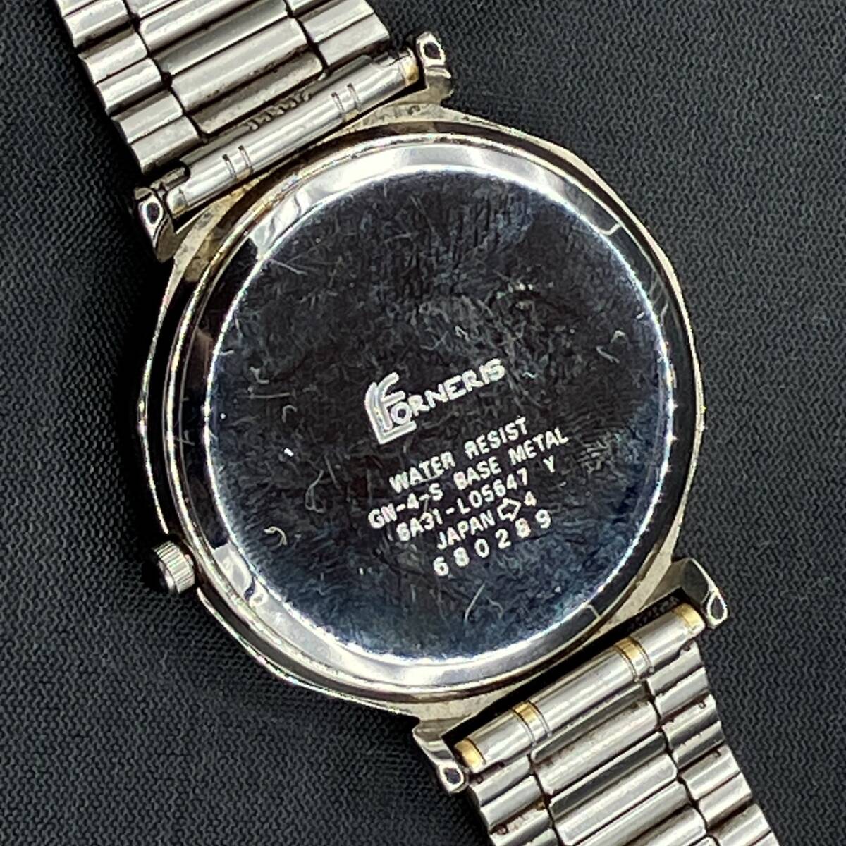 ◯電池交換済／LUCIANO FORNERIS ルシアーノフォルネリス 6A31-L05647 Y ブラック文字盤 クォーツ腕時計_6