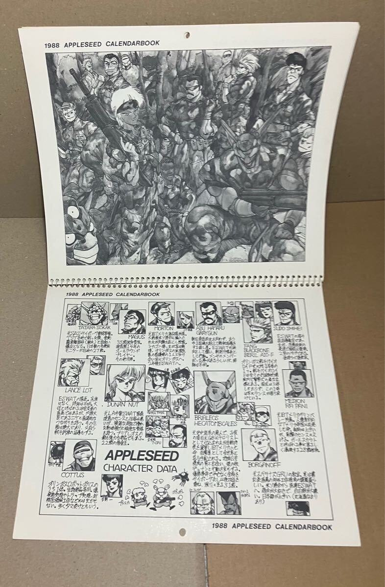 アップルシード カレンダーブック 1988 青心社 士郎正宗 ◆カバー傷みあり サイズ 約24×29cm_5