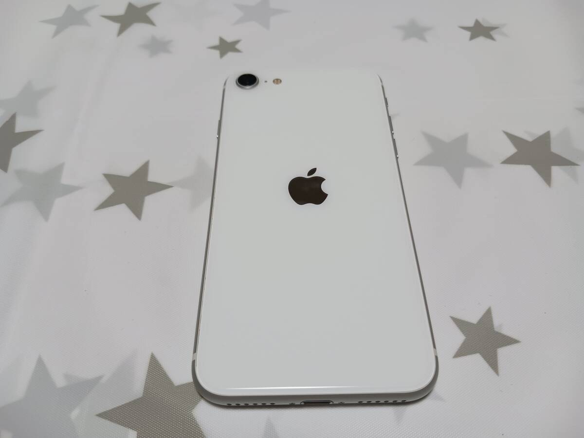 iPhone　SE　第２世代　ホワイト　白　１２８GB　SIMフリー　ロックなし　美品　バッテリー９２％_3