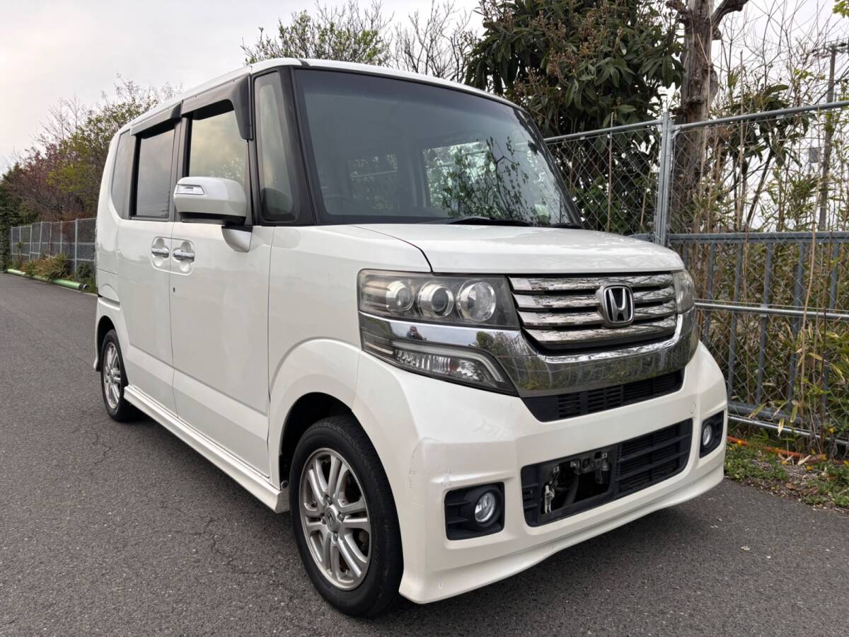 ホンダ N-BOXカスタム GLパッケージ 車検２年付き 左パワスラ ETC ナビ フルセグ CD バックカメラ スマートキー×２乗って帰れます！ _1