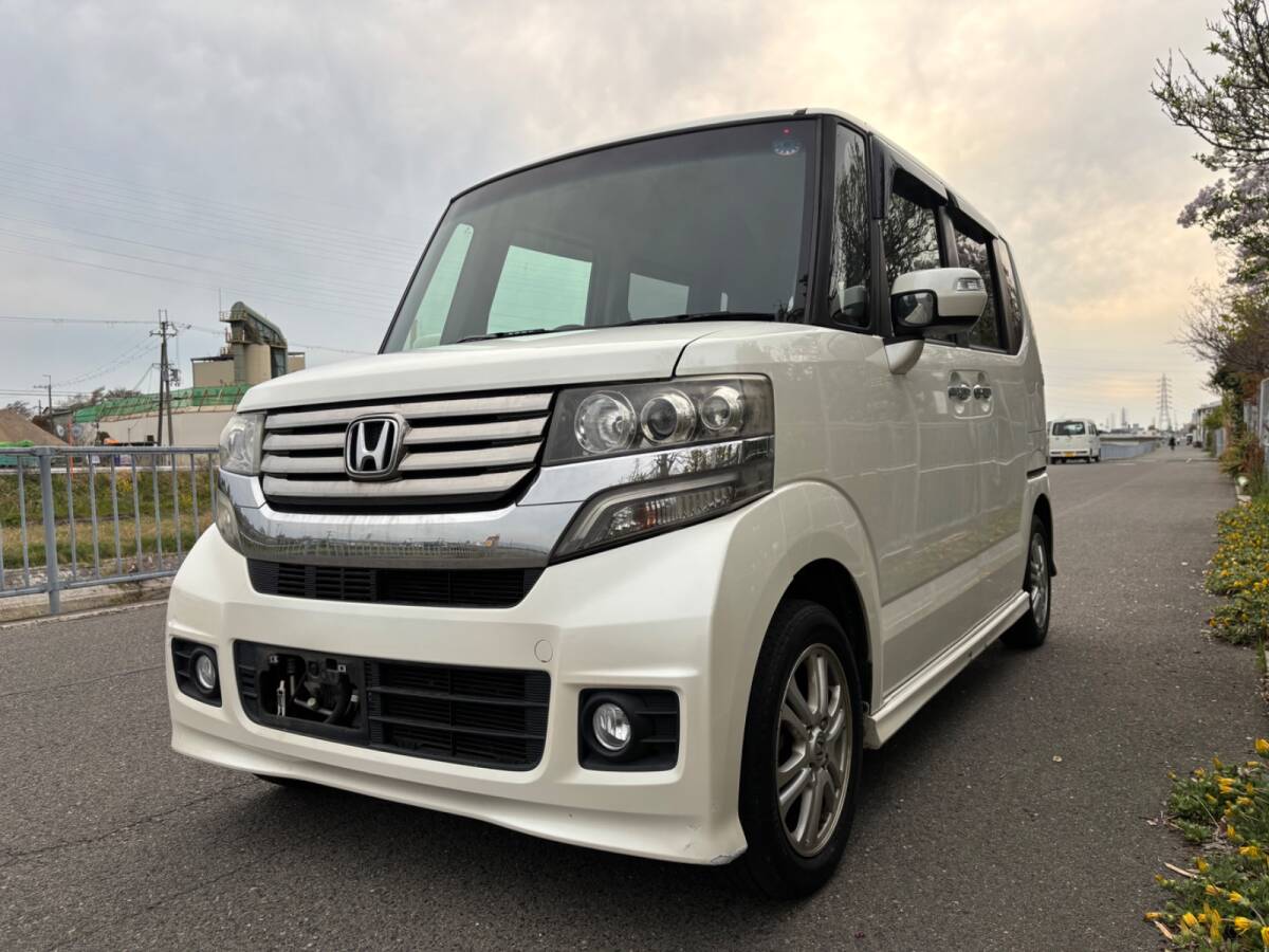 ホンダ N-BOXカスタム GLパッケージ 車検２年付き 左パワスラ ETC ナビ フルセグ CD バックカメラ スマートキー×２乗って帰れます！ _3