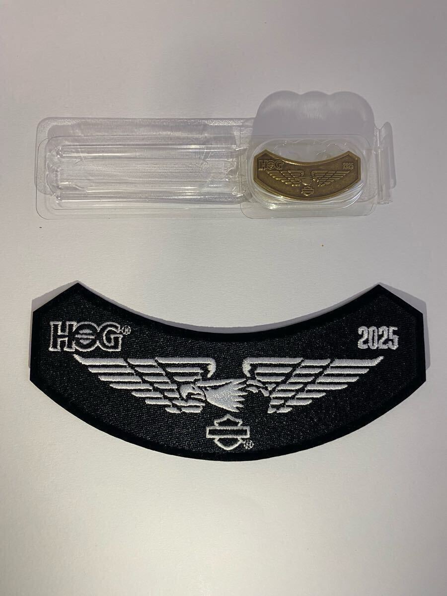 ハーレーダビッドソン HOG 2025年 メンバーシップ 会員更新記念品 Harley Davidson ワッペンピン バッジ トレイ 非売品_3