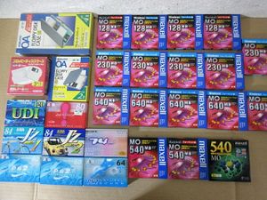 S6577 未使用 まとめて maxell MO 640MB 540MB 230MB 128MB / カセットテープ / フロッピ